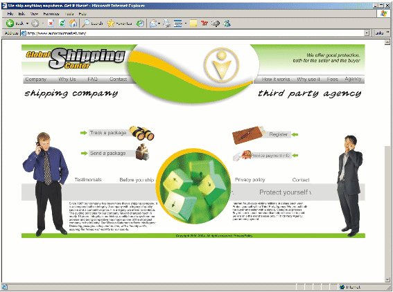 Typical fake escrow website